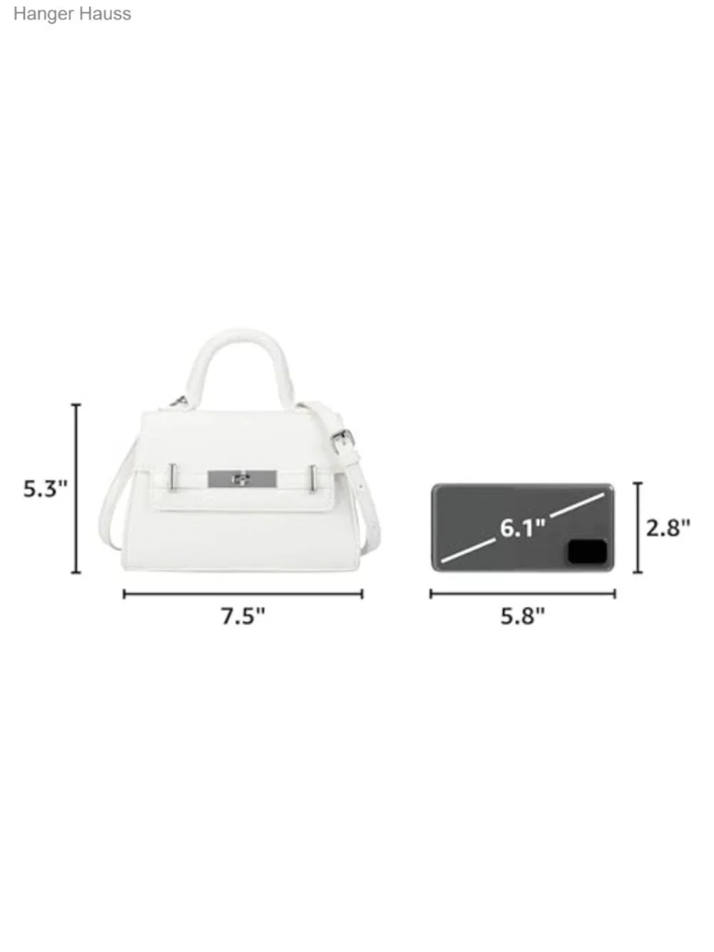 Vegan Leather Small Crossbody Purse with Top Handle and Twist Lock